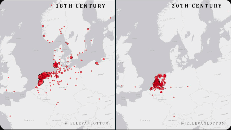 Seafarer's origins 18th & 20th centuries